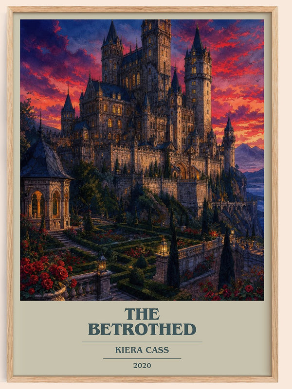The Betrothed book cover book poster by Kiera Cass – framed literary art print