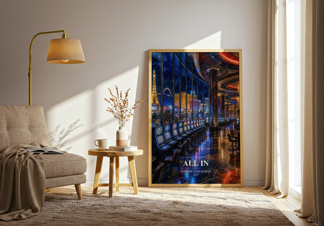 All In watercolour print in frame leaning in hallway – young adult wall art