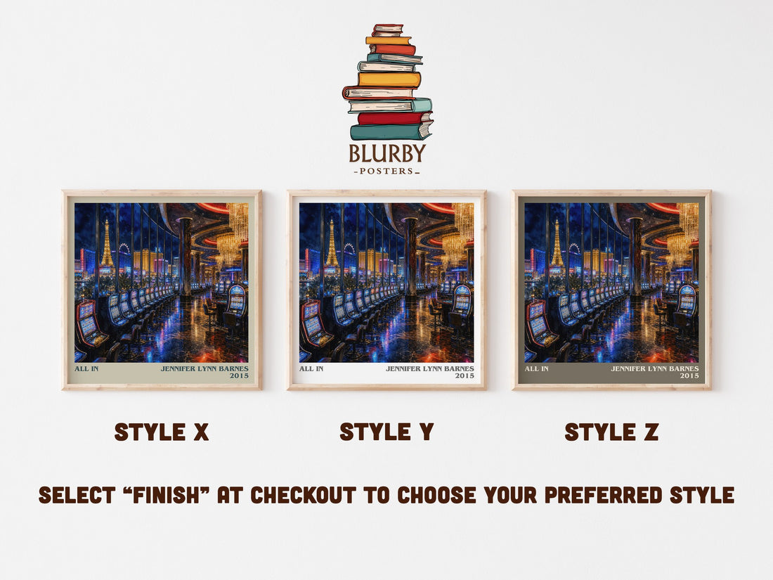All In literary print in frame leaning in hallway – young adult wall art (mockup)