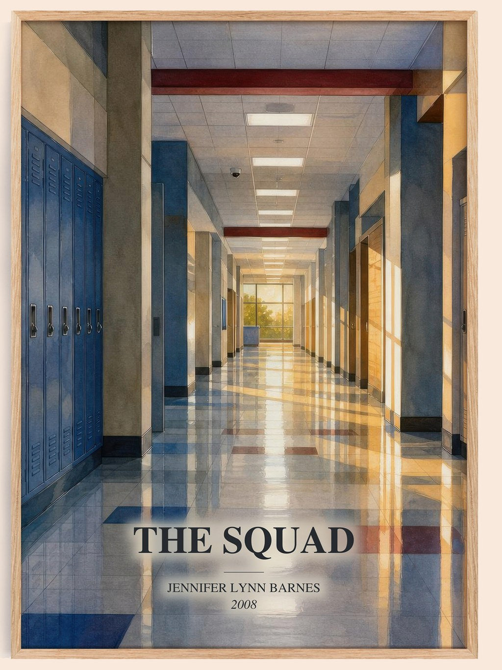 The Squad watercolour book poster by Jennifer Lynn Barnes – framed literary art print