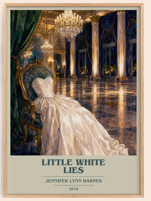 Little White Lies book cover book poster by Jennifer Lynn Barnes – framed literary art print