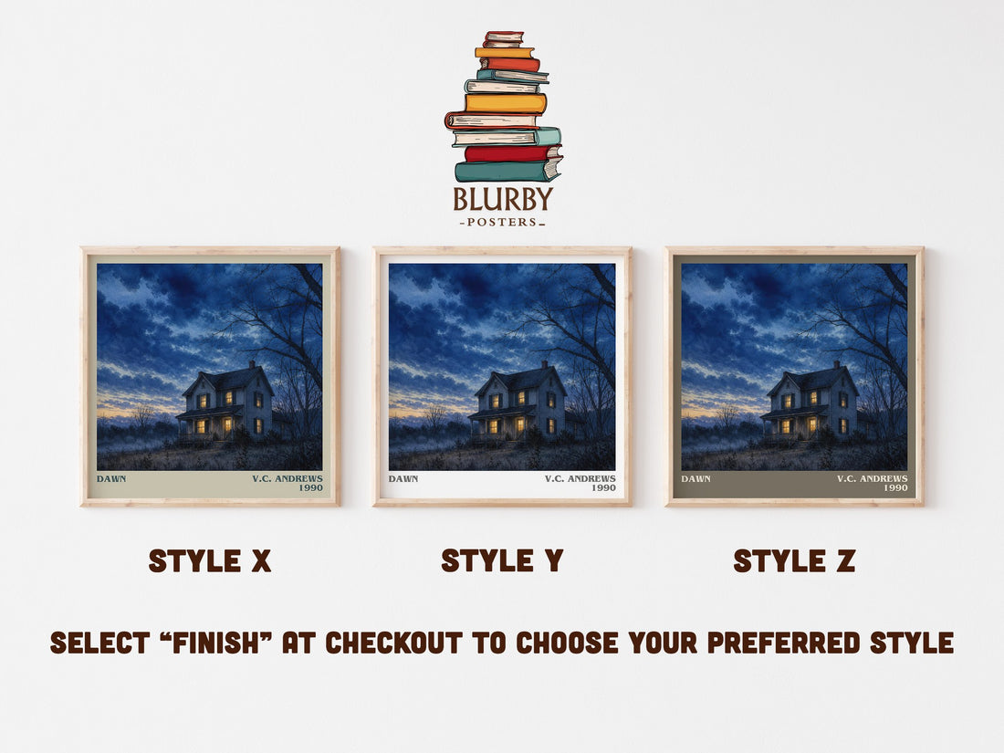 Dawn literary print in frame leaning in hallway – gothic wall art (mockup)