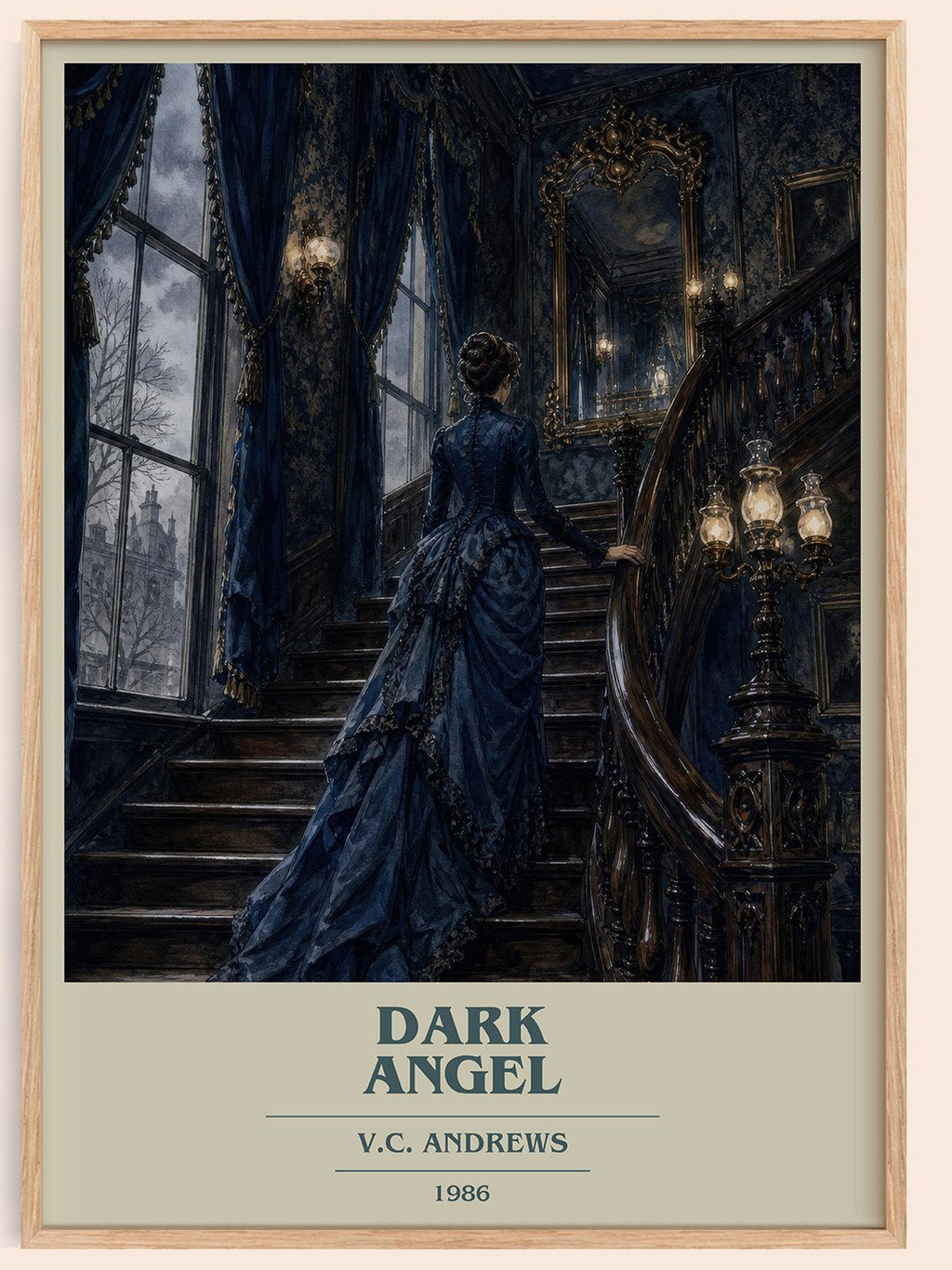 Dark Angel book cover book poster by V.C. Andrews – framed literary art print