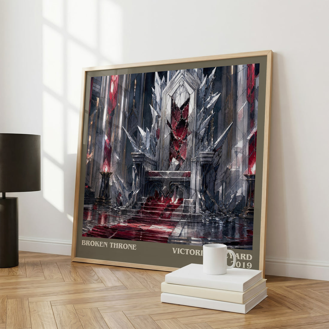 Broken Throne literary print framed by window – literary home decor