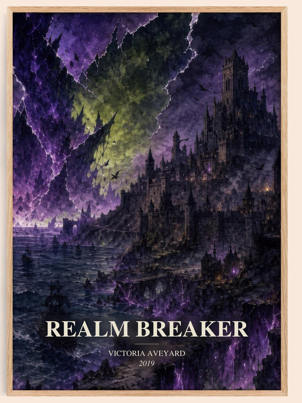 Realm Breaker watercolour book poster by Victoria Aveyard – framed literary art print