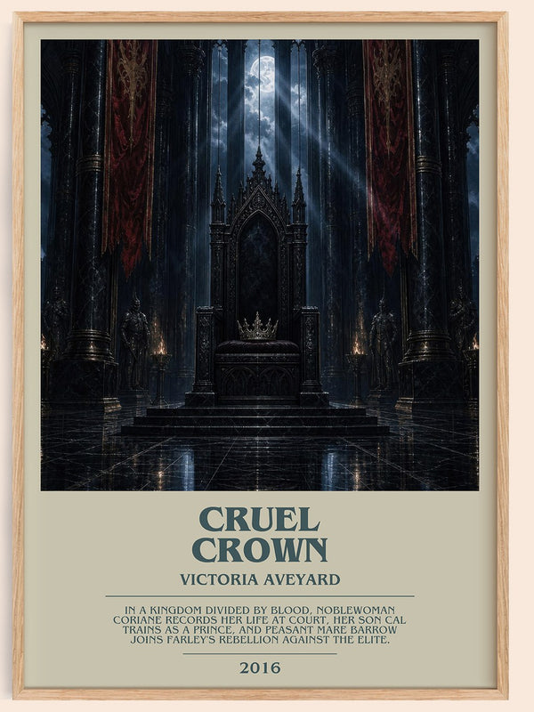 Cruel Crown bookish book poster by Victoria Aveyard – framed literary art print