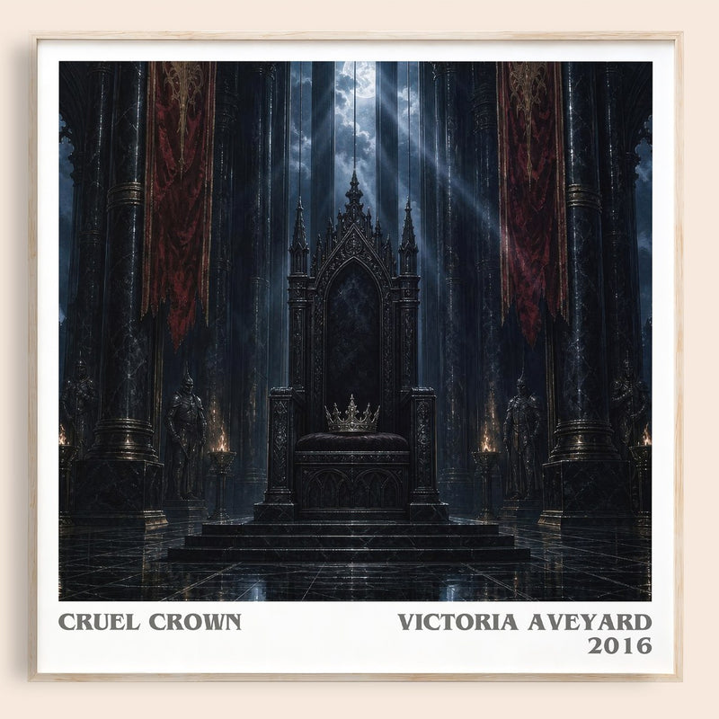Cruel Crown literary book poster by Victoria Aveyard – framed literary art print