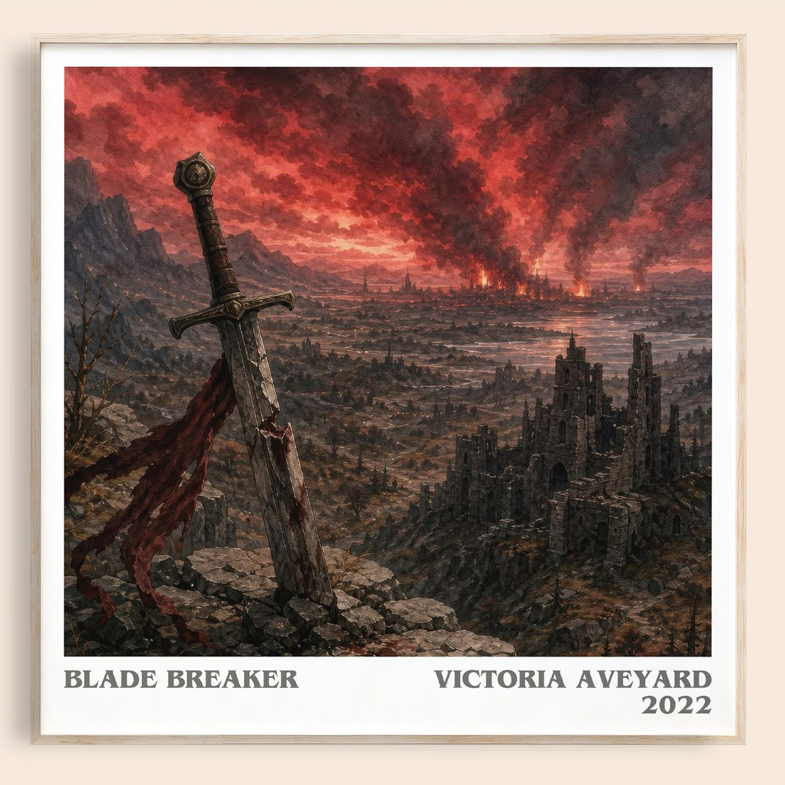 Blade Breaker literary book poster by Victoria Aveyard – framed literary art print