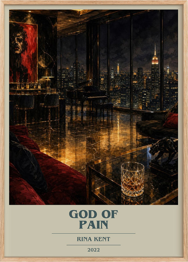 God of Pain Book Cover Poster by Rina Kent