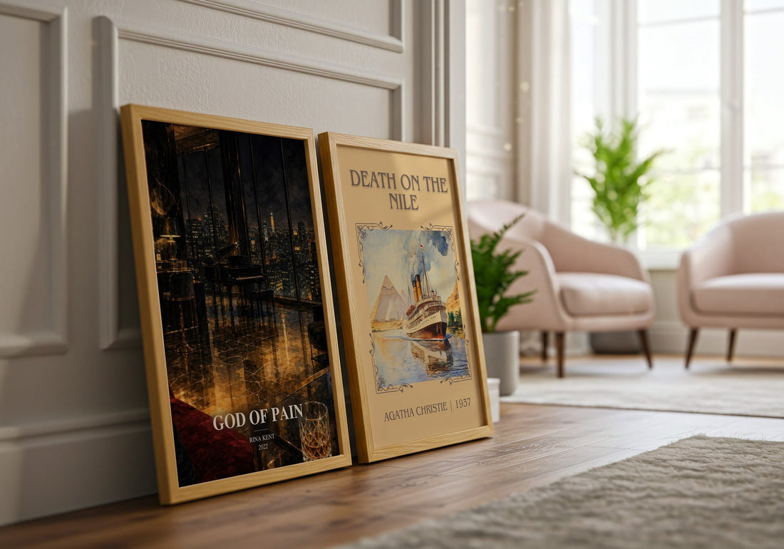 God of Pain watercolour print framed by window – literary home decor