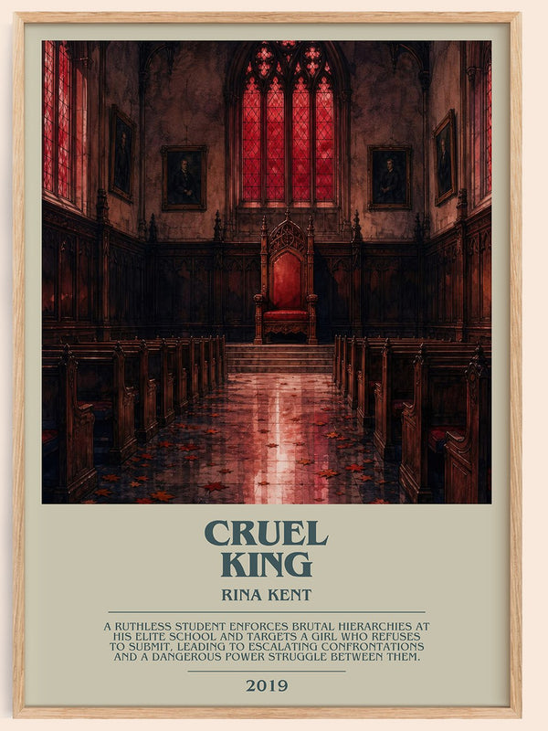 Cruel King bookish book poster by Rina Kent – framed literary art print