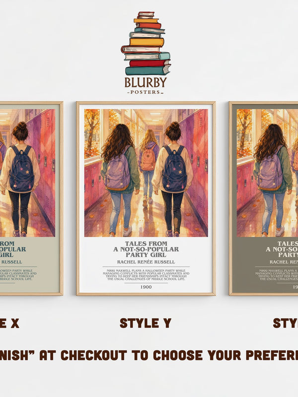 Tales from a not-so-popular party girl bookish print in frame leaning in hallway – young adult wall art