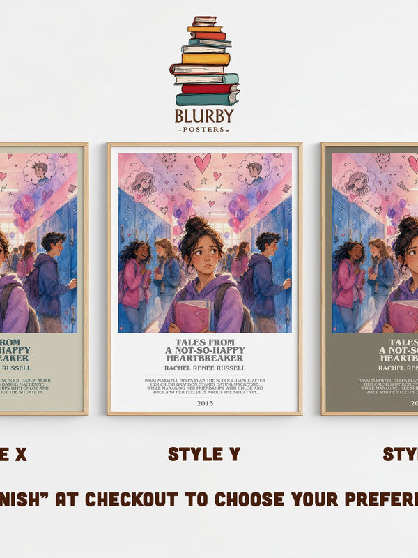 Tales from a not-so-happy heartbreaker bookish print in frame leaning in hallway – childrens wall art