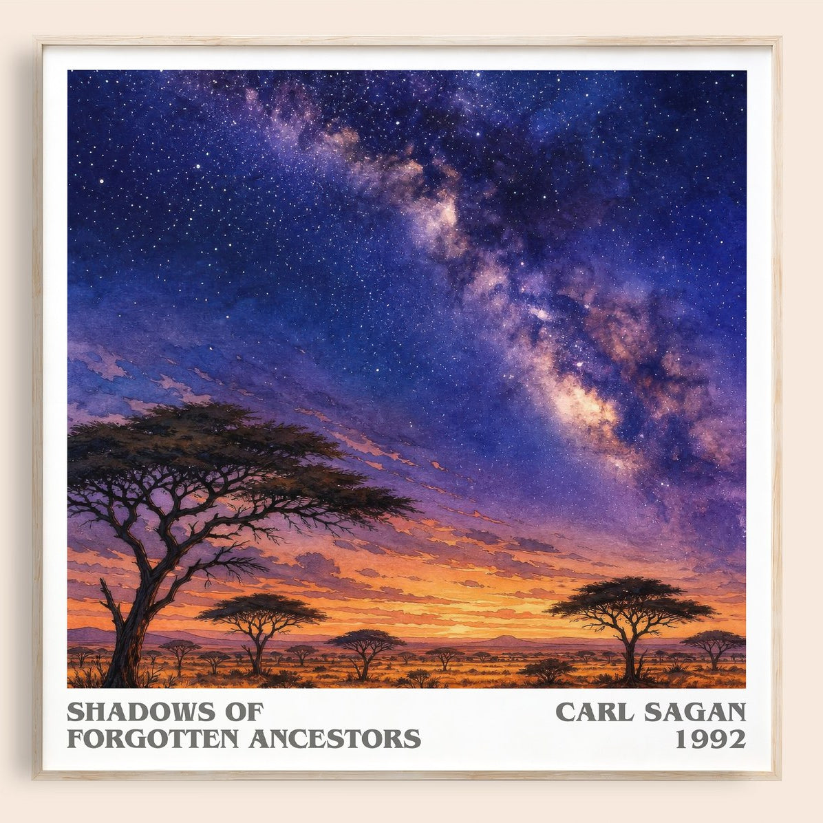 Shadows of Forgotten Ancestors literary book poster by Carl Sagan – framed literary art print