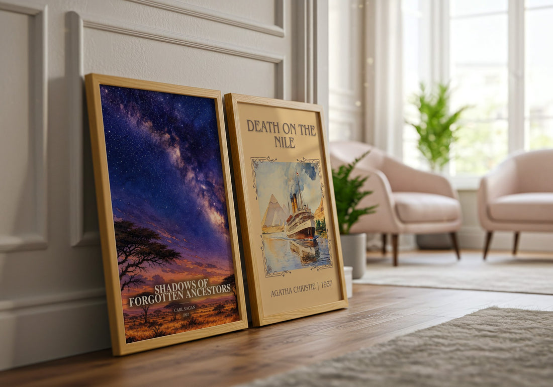Shadows of Forgotten Ancestors watercolour print framed by window – literary home decor