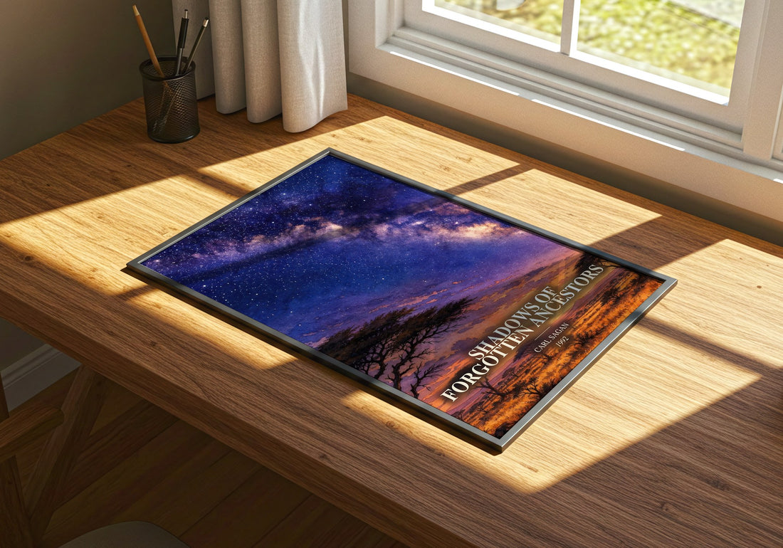 Shadows of Forgotten Ancestors watercolour book poster framed on wall – non fiction wall art