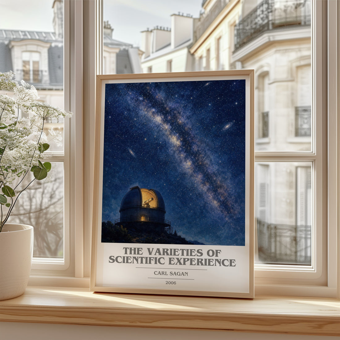 The Varieties of Scientific Experience book cover poster colour and style options – Carl Sagan book art