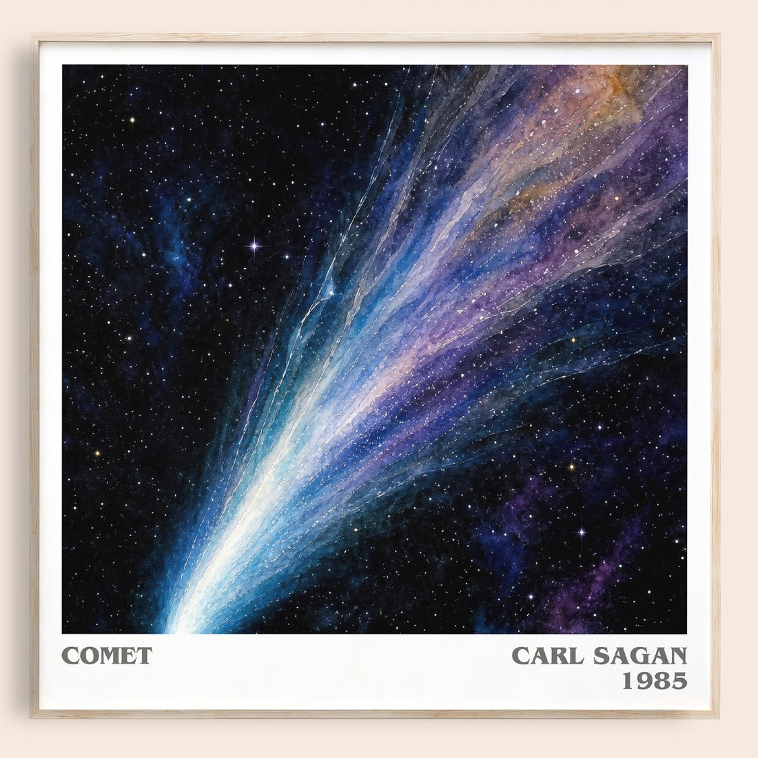 Comet literary book poster by Carl Sagan – framed literary art print