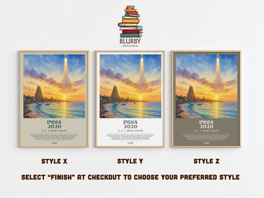 India 2020 bookish print in frame leaning in hallway – non fiction wall art (mockup)