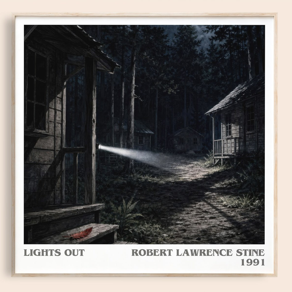 Lights Out literary book poster by Robert Lawrence Stine – framed literary art print