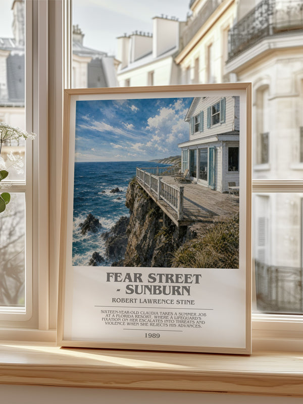 Fear Street - Sunburn bookish poster colour and style options – Robert Lawrence Stine book art
