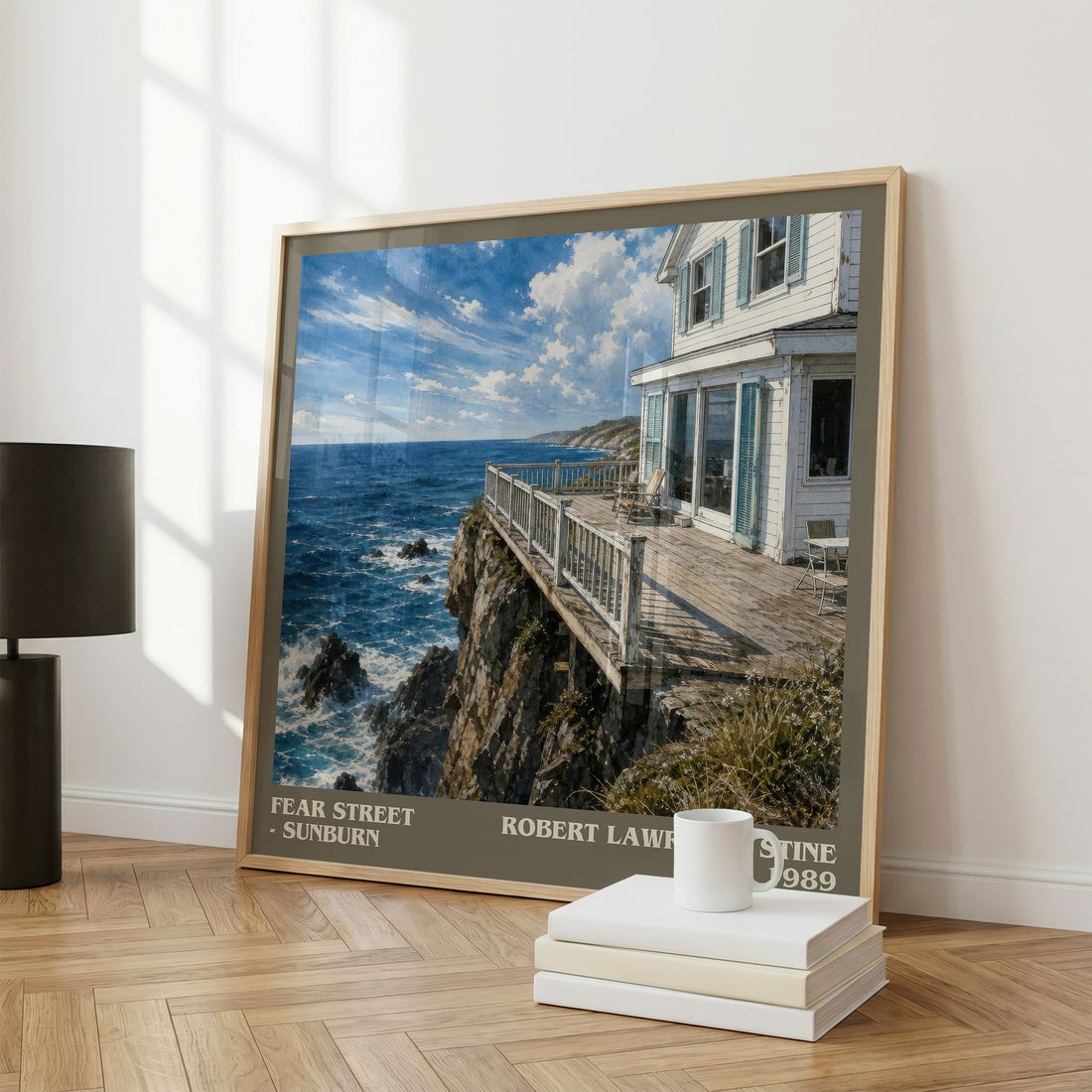 Fear Street - Sunburn literary print framed by window – literary home decor