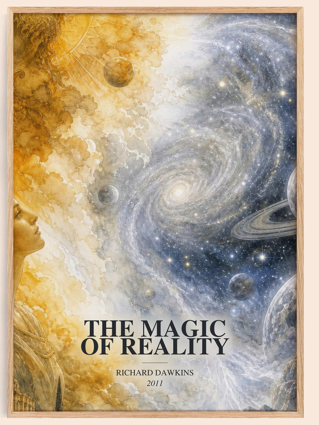 The Magic of Reality watercolour book poster by Richard Dawkins – framed literary art print