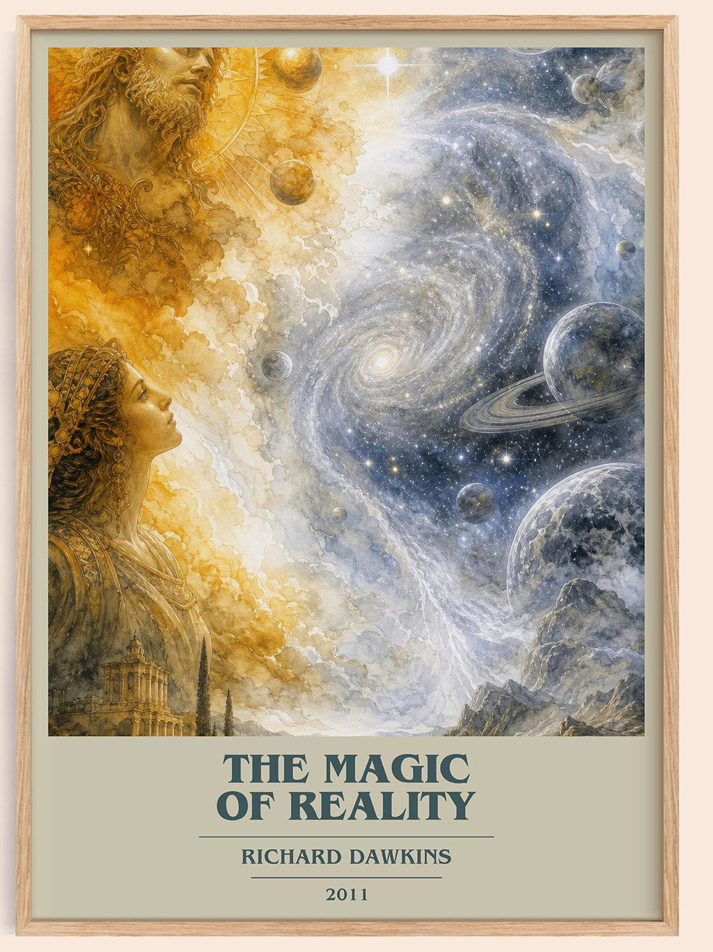 The Magic of Reality book cover book poster by Richard Dawkins – framed literary art print