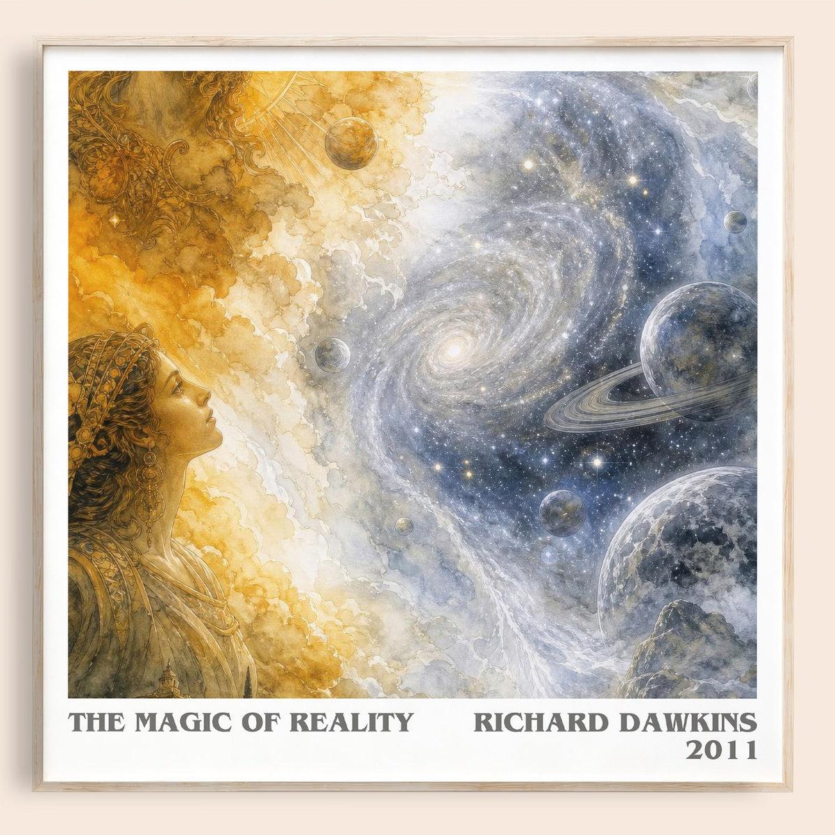 The Magic of Reality literary book poster by Richard Dawkins – framed literary art print