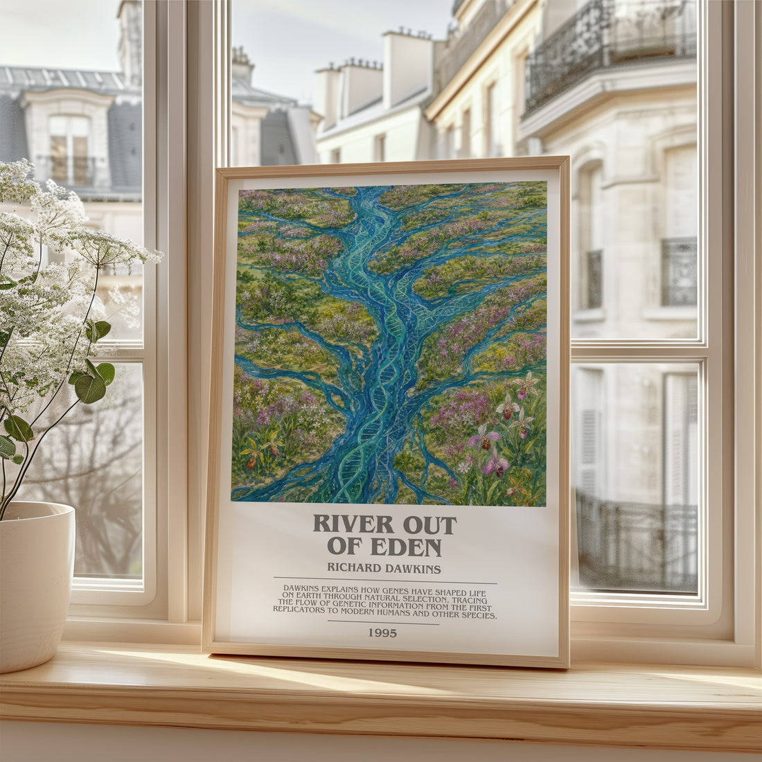 River out of Eden bookish poster colour and style options – Richard Dawkins book art