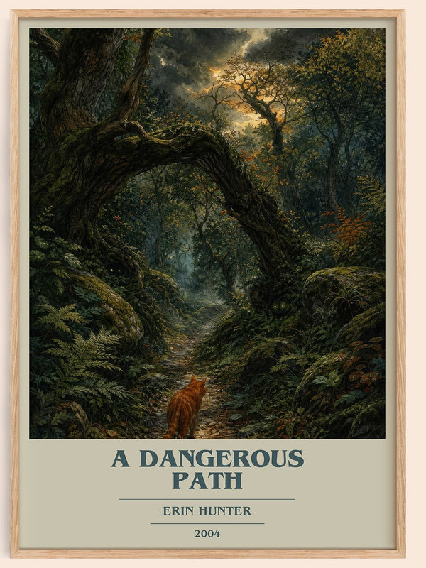 A Dangerous Path book cover book poster by Erin Hunter – framed literary art print