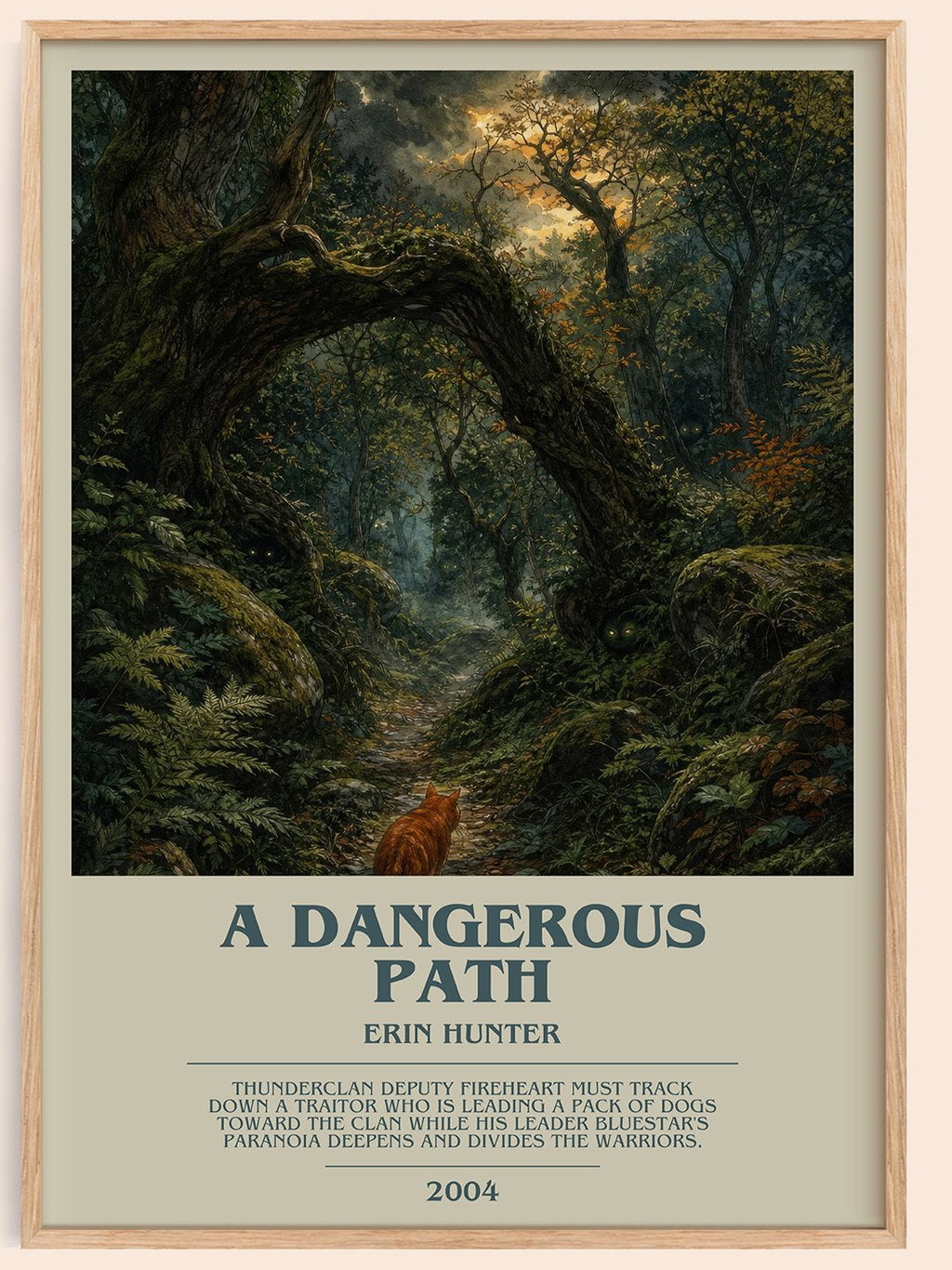 A Dangerous Path bookish book poster by Erin Hunter – framed literary art print
