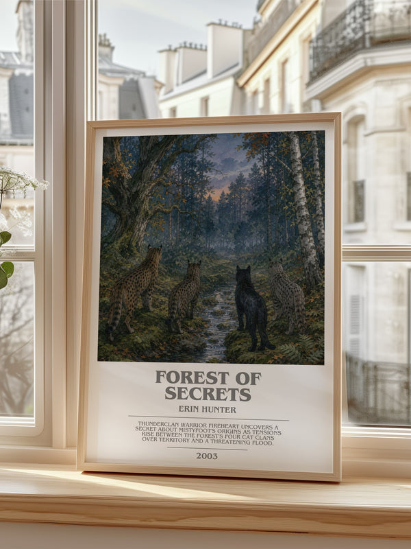 Forest of Secrets bookish poster colour and style options – Erin Hunter book art