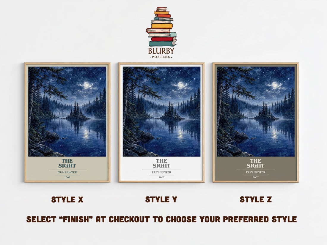 The Sight book cover print in frame leaning in hallway – fantasy wall art (mockup)