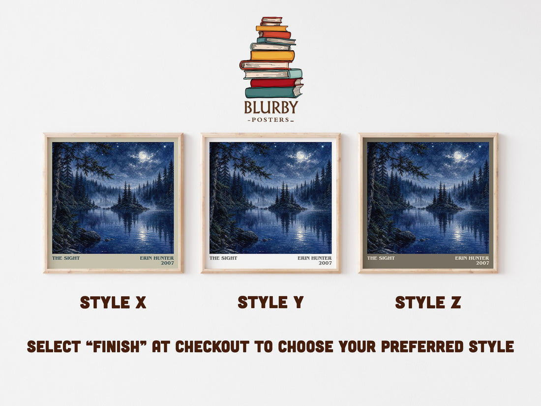 The Sight literary print in frame leaning in hallway – fantasy wall art (mockup)