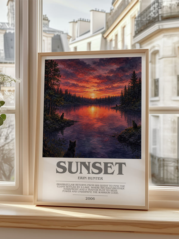 Sunset bookish poster colour and style options – Erin Hunter book art