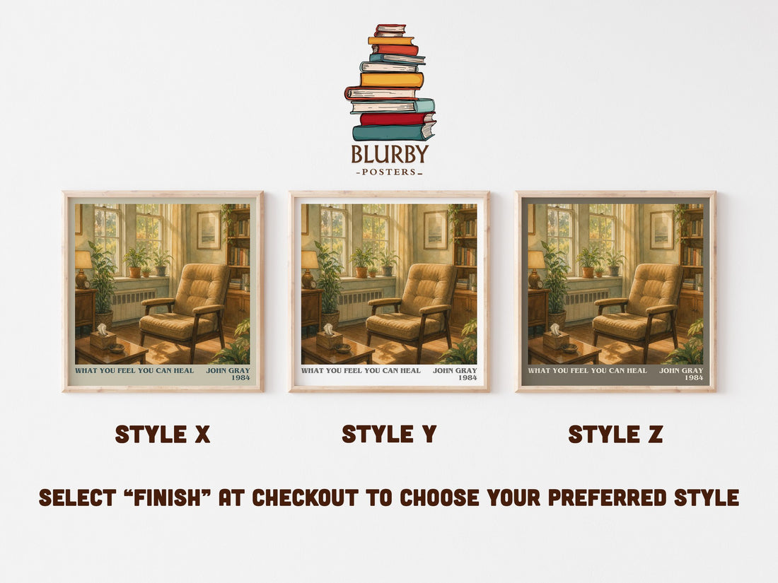 What You Feel You Can Heal literary print in frame leaning in hallway – non fiction wall art (mockup)