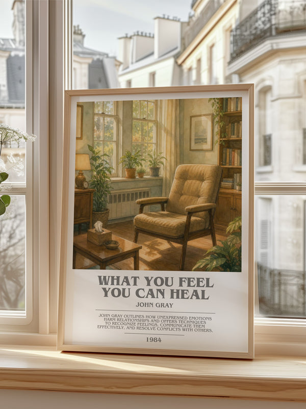 What You Feel You Can Heal bookish poster colour and style options – John Gray book art