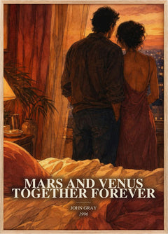 Mars and Venus Together Forever Book Watercolour Illustration by John Gray