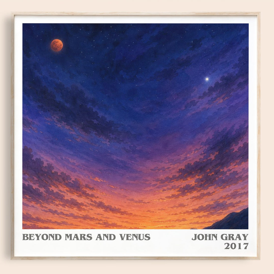 Beyond Mars and Venus literary book poster by John Gray – framed literary art print
