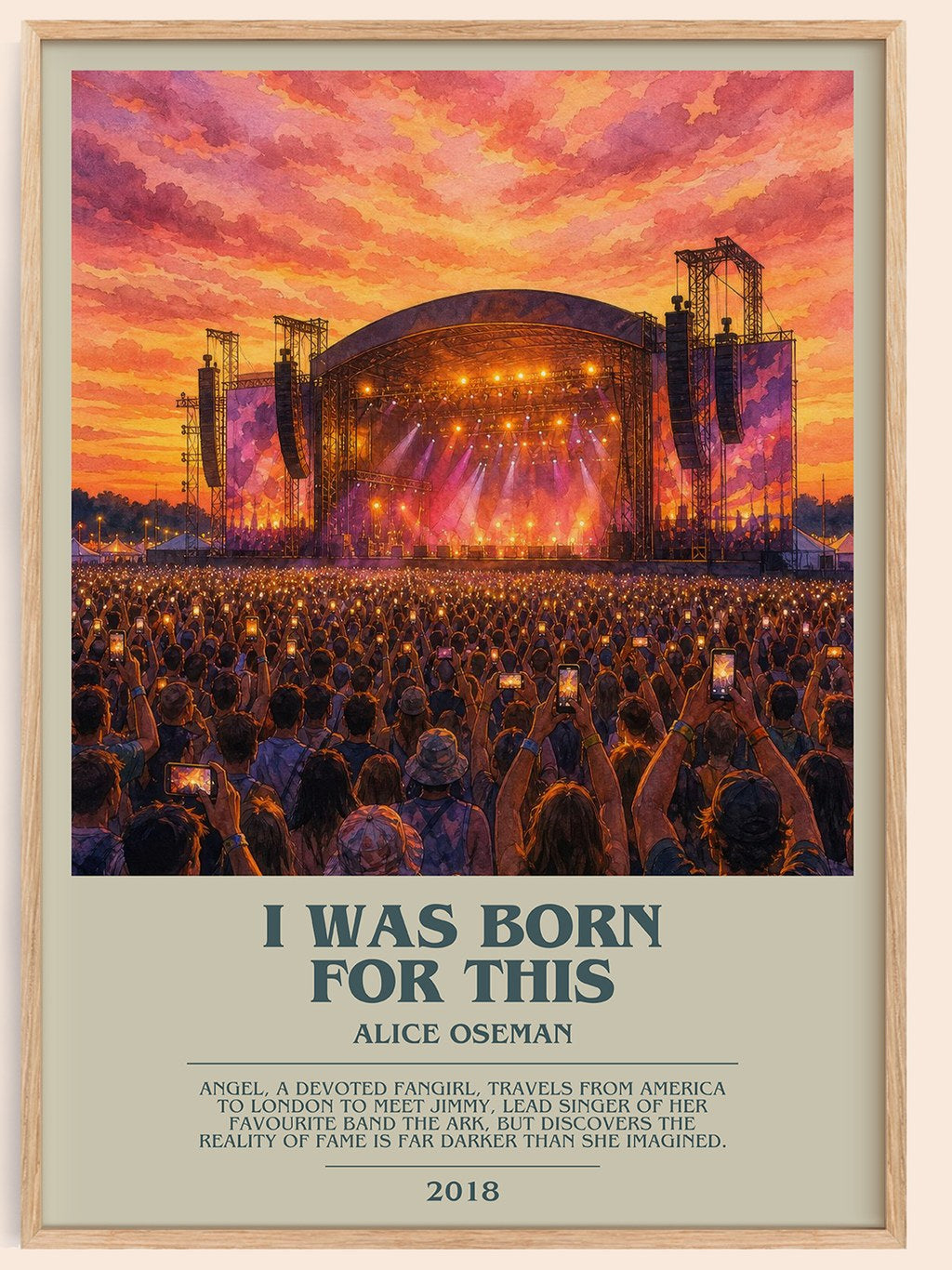 I Was Born for This bookish book poster by Alice Oseman – framed literary art print