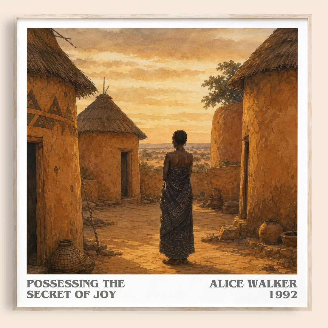Possessing the Secret of Joy literary book poster by Alice Walker – framed literary art print