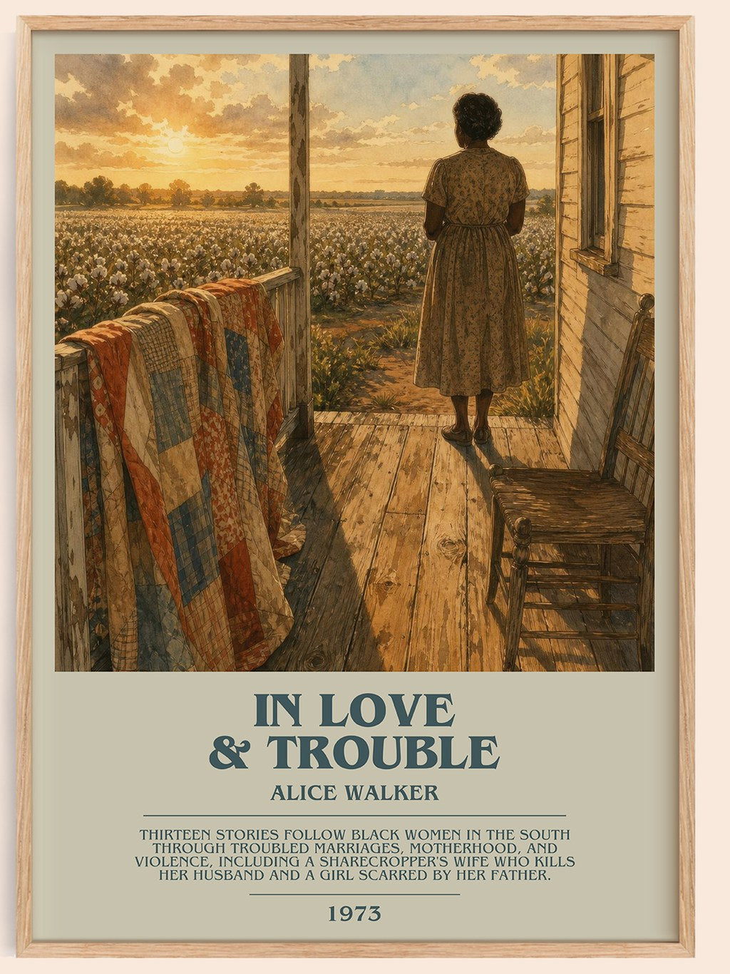 In love & trouble bookish book poster by Alice Walker – framed literary art print