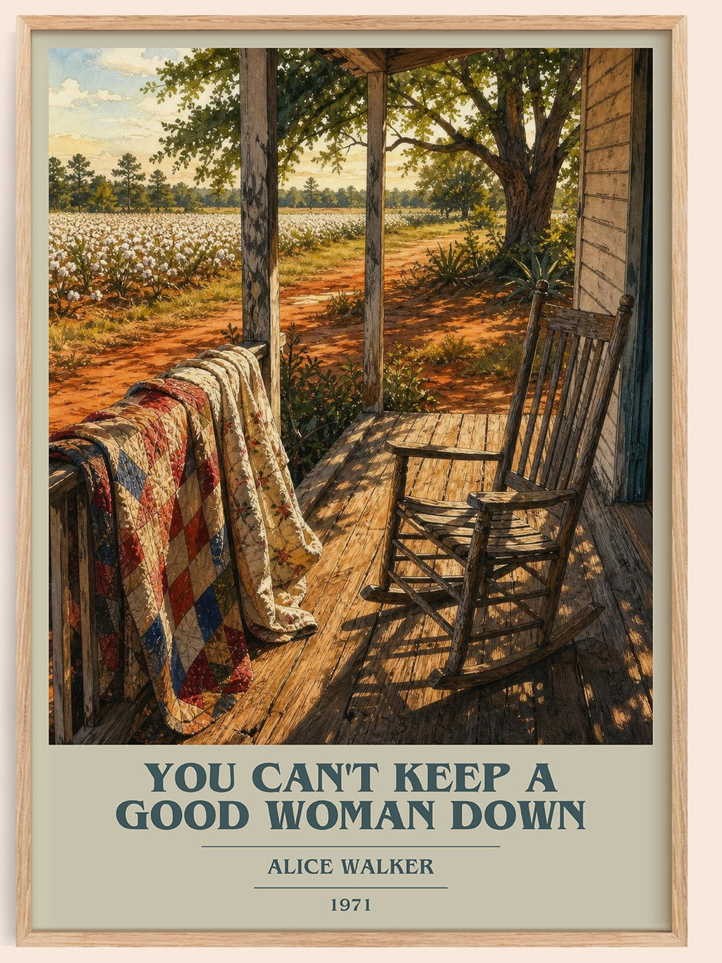You Can't Keep a Good Woman Down book cover book poster by Alice Walker – framed literary art print