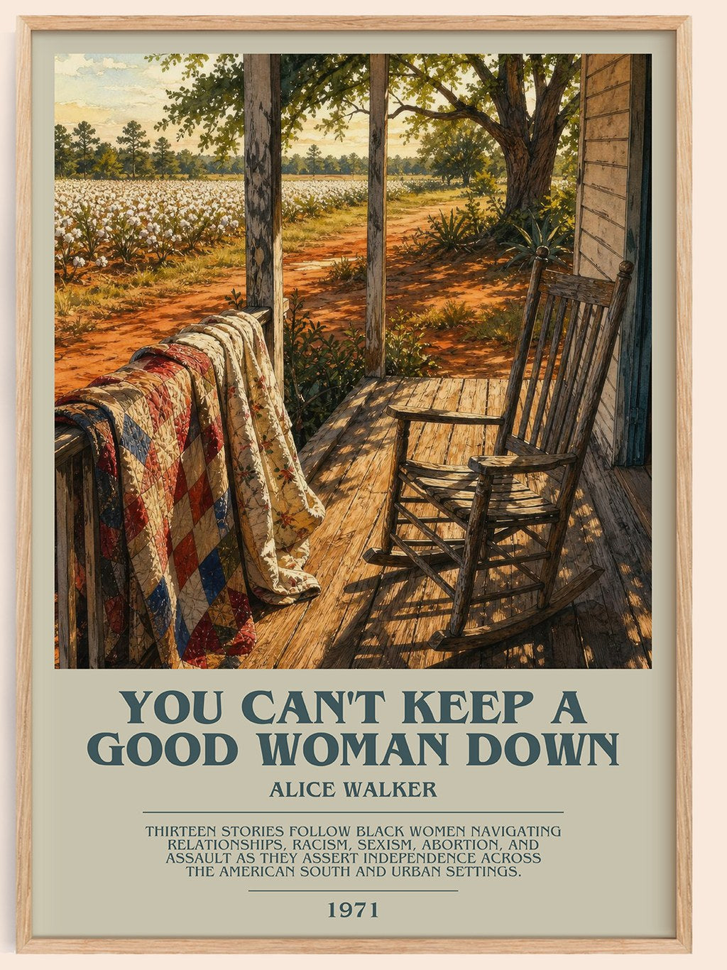 You Can't Keep a Good Woman Down bookish book poster by Alice Walker – framed literary art print