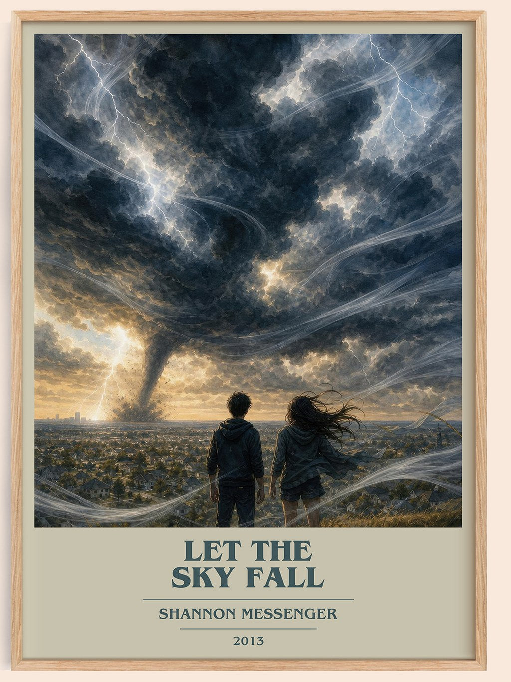 Let the Sky Fall book cover book poster by Shannon Messenger – framed literary art print