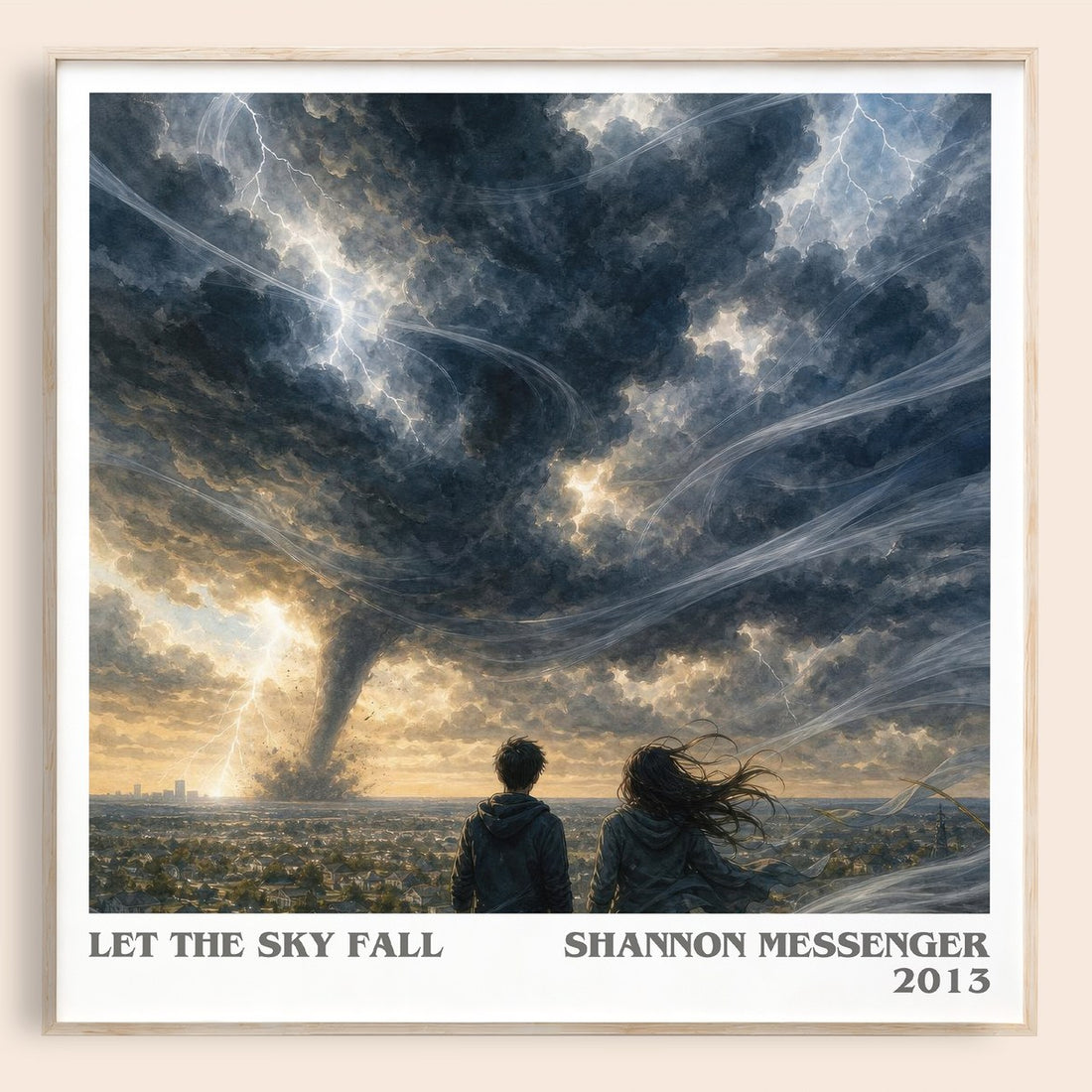 Let the Sky Fall literary book poster by Shannon Messenger – framed literary art print