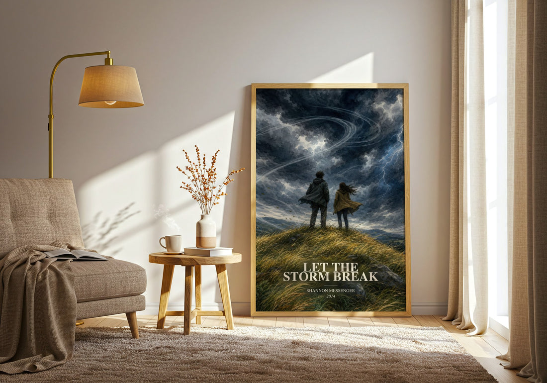 Let the Storm Break watercolour print in frame leaning in hallway – young adult wall art