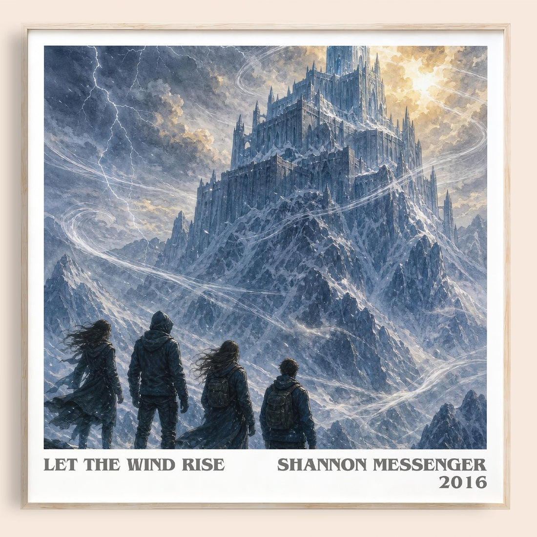 Let the Wind Rise literary book poster by Shannon Messenger – framed literary art print