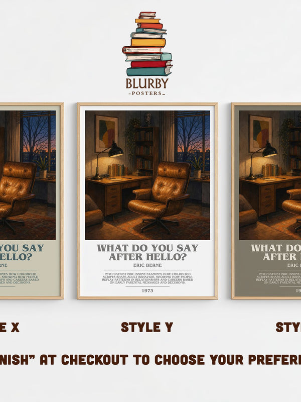 What Do You Say After Hello? bookish print in frame leaning in hallway – non fiction wall art